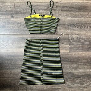 Oliveaceous crop button up set NWT